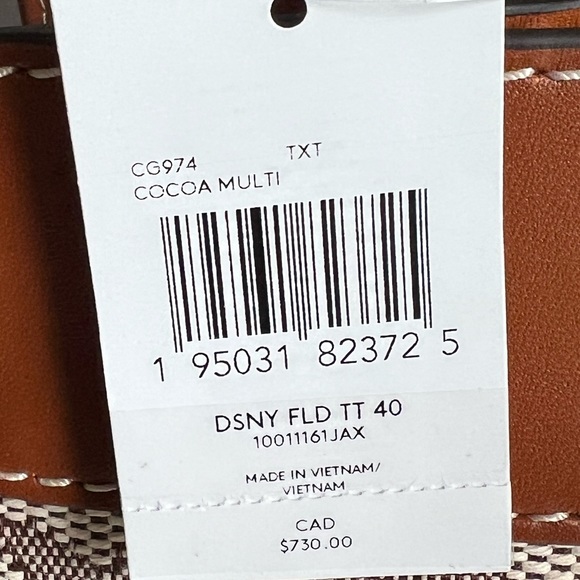 💰SOLD - CG974 - Disney X Coach Field Tote 40 in Signature Textile Jacquard - Picture 11 of 16